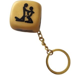 Diablo Picante - GOLDEN DICE KEYCHAIN FOR Fun POSES