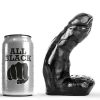 All Black Realistic Dildo with Balls