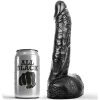 Consolador Fisting All Black de 20cm con Eje Realista