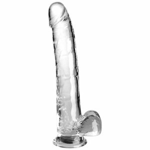 King Cock Transparent Testicle Dildo