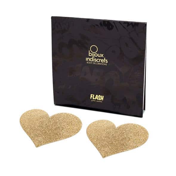 Golden Heart Nipple Covers by Bijoux Flash Golden Heart Nipple Covers by Bijoux Flash