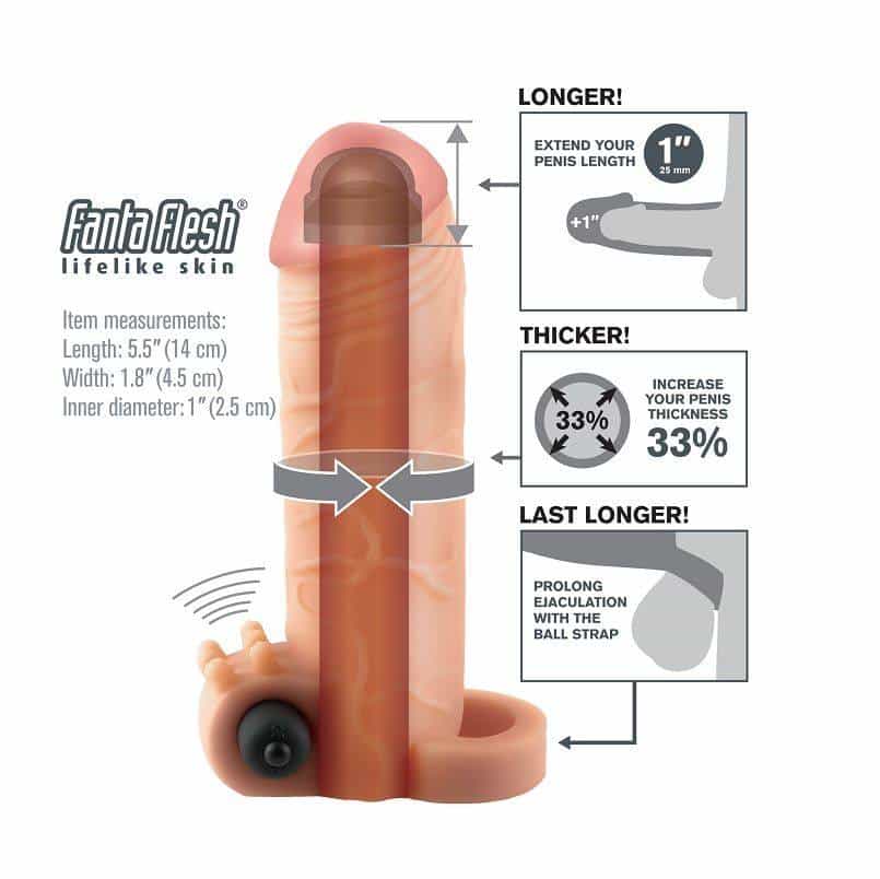 Fantasy X- TENSIONS - Real Feel VIBRATING PENIS EXTENSION 1 Fantasy X- TENSIONS - Real Feel VIBRATING PENIS EXTENSION 1