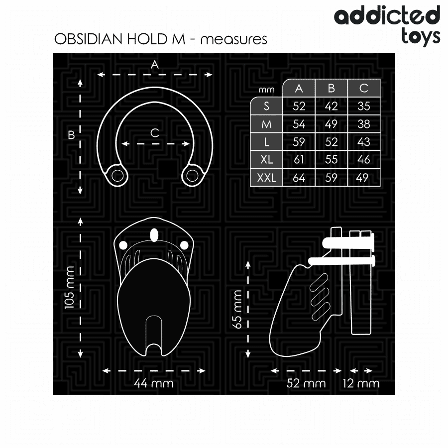 Addicted Toys Locked - MEDIUM OBSIDIAN PENIS CAGE FOR Control Addicted Toys Locked - MEDIUM OBSIDIAN PENIS CAGE FOR Control