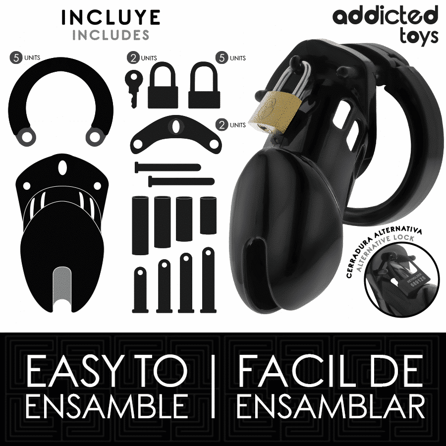 Addicted Toys Locked - MEDIUM OBSIDIAN PENIS CAGE FOR Control Addicted Toys Locked - MEDIUM OBSIDIAN PENIS CAGE FOR Control