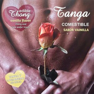 Hotflowers Men's Thong with Vanilla Nipple Covers