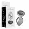 Intense - SMAll Anal PLUG IN ALUMINUM WITH Black GEMSTONE