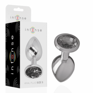 Intense - SMAll Anal PLUG IN ALUMINUM WITH Black GEMSTONE