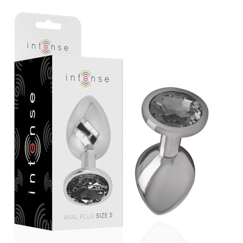 Intense - SMAll Anal PLUG IN ALUMINUM WITH Black GEMSTONE