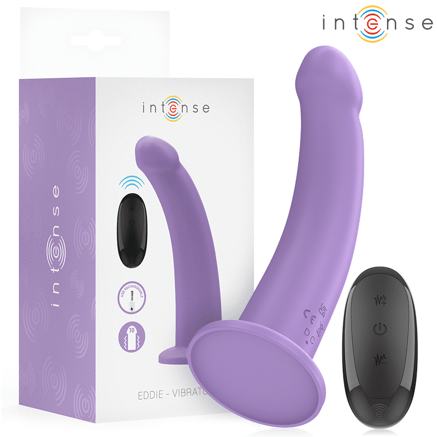 Intense - Eddie Vibrator 17.5 CM 10 Vibrations Purple Remote Control