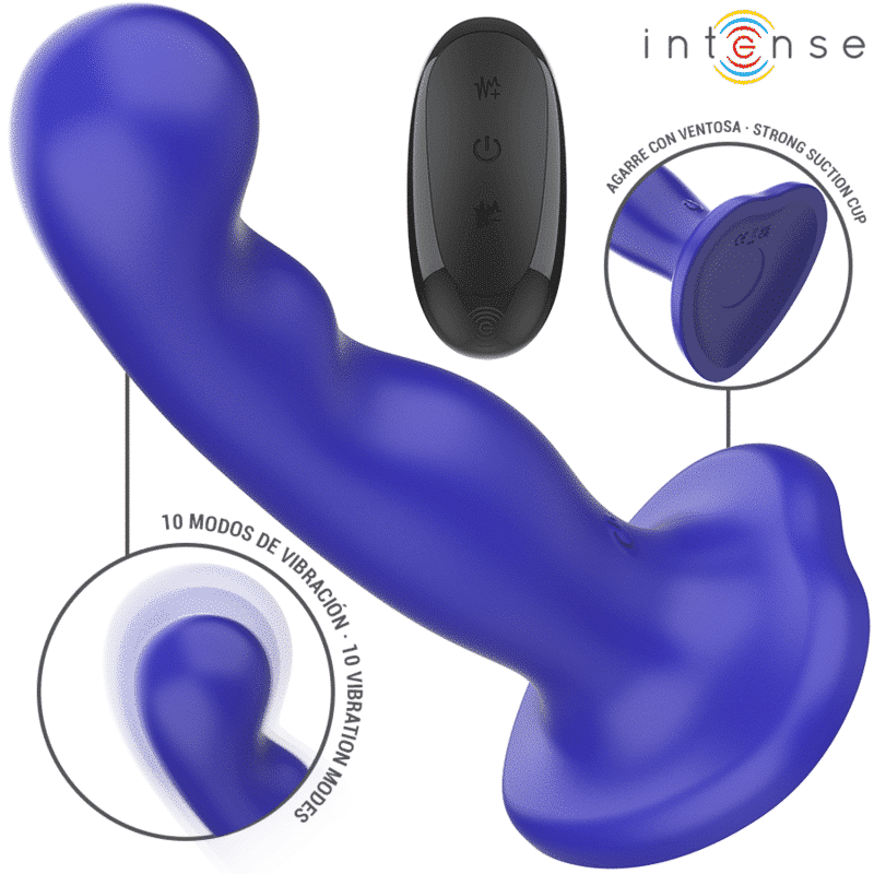 Intense - Shorty Vibrator with Suction Cup Blue Remote Control Intense - Shorty Vibrator with Suction Cup Blue Remote Control