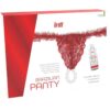 Intt Releases - RED BRAZILIAN PANTY WITH PEARL DETAILS & 50 ML LUBE