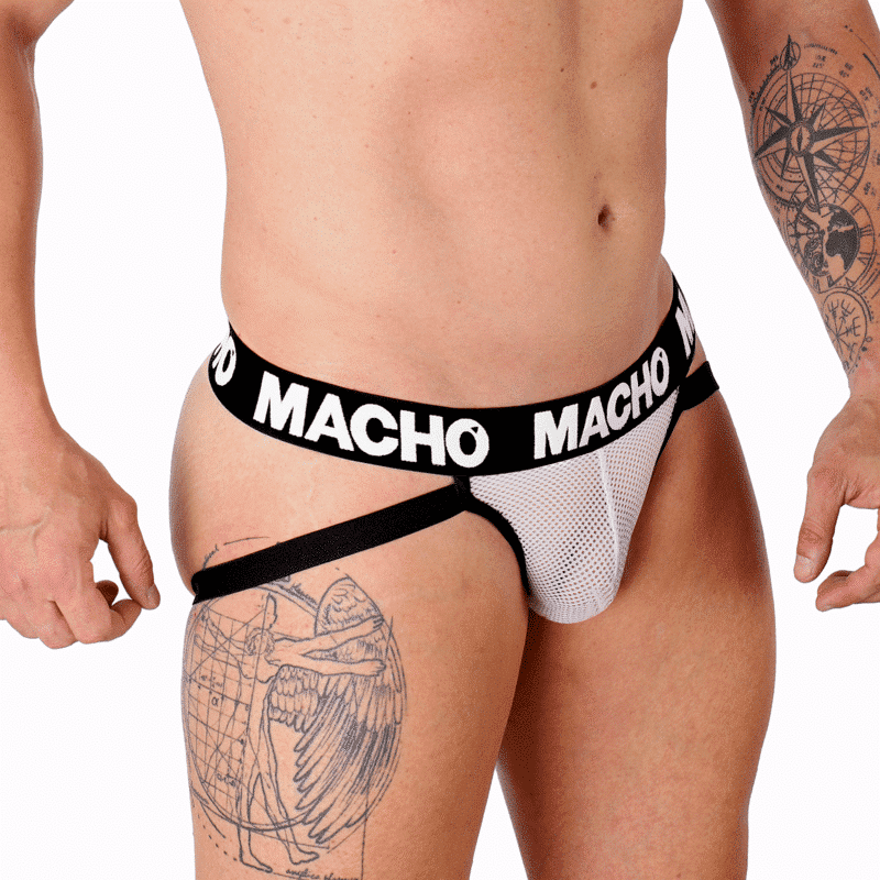 MX26X1 White Jockstrap with Sheer Design for Men MX26X1 White Jockstrap with Sheer Design for Men