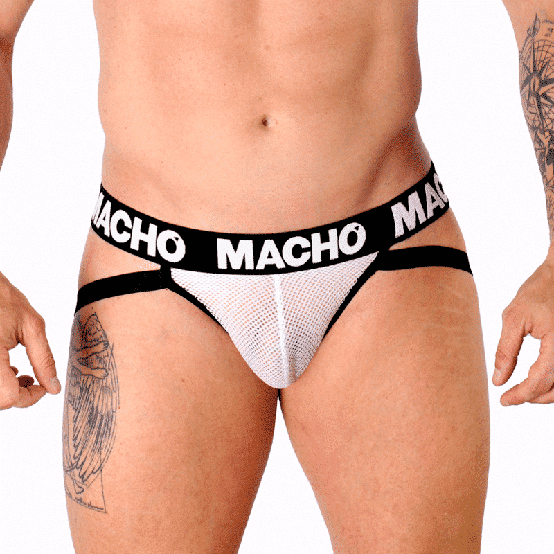 MX26X1 White Jockstrap with Sheer Design for Men
