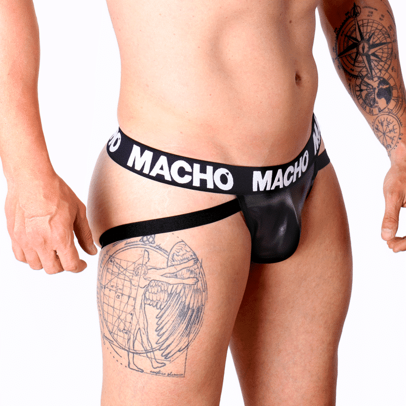 Macho MX25NC Black Leather Jockstrap Size L Macho MX25NC Black Leather Jockstrap Size L