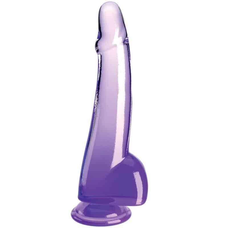 King Cock - 19 CM PURPLE CLEAR DILDO WITH TESTICLES