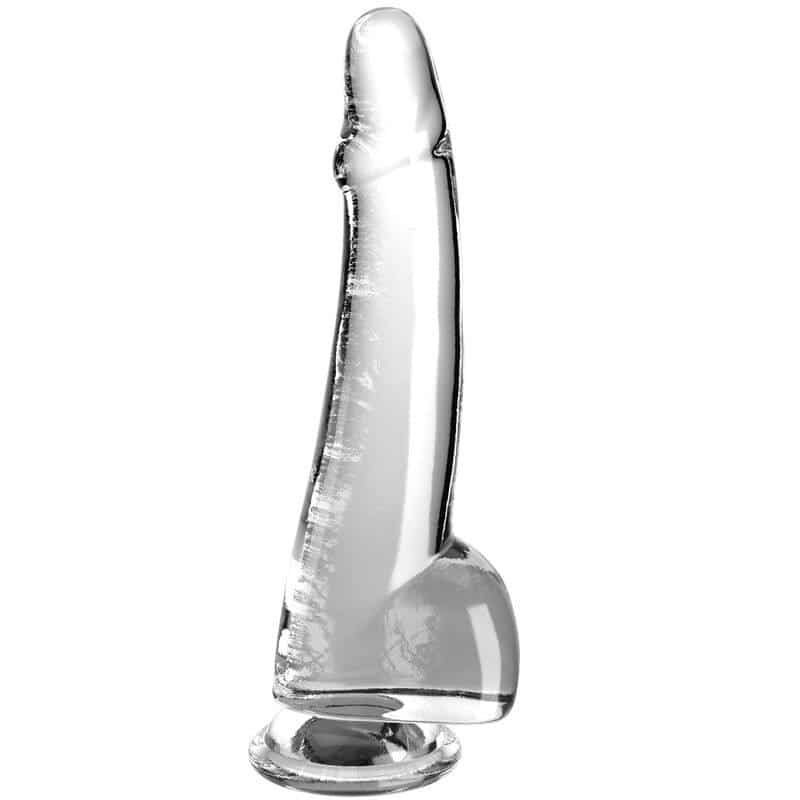 King Cock Transparent 19cm Testicle Dildo