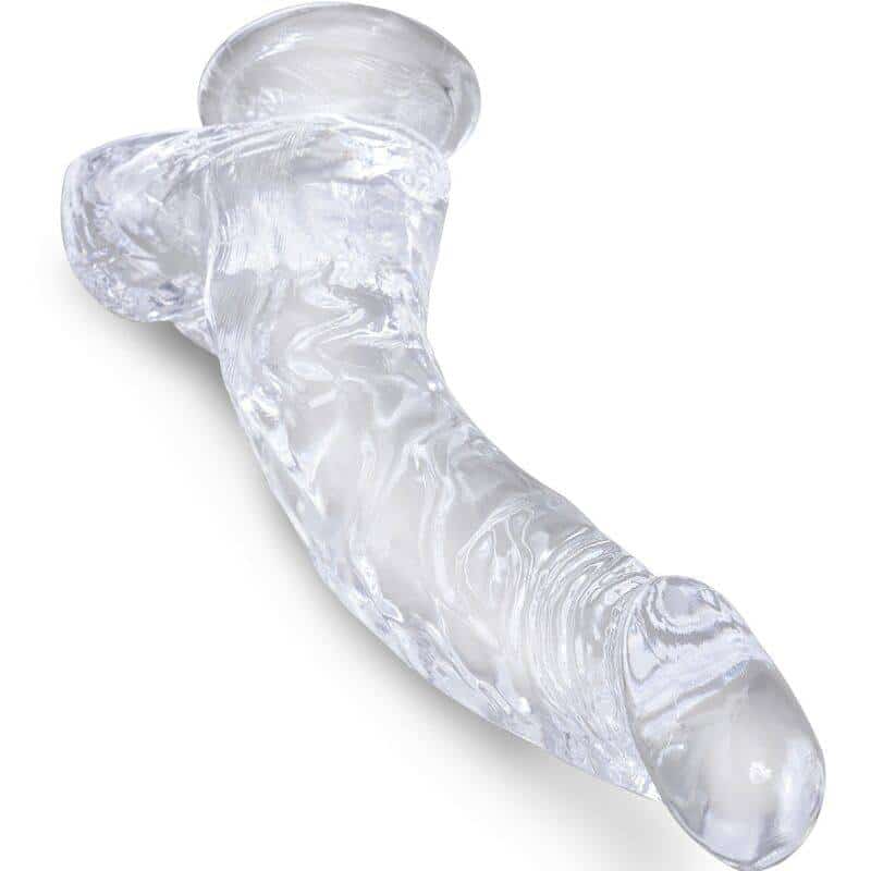 King Cock - PÊNIS CURVADO RealISTA TRANSPARENTE COM BOLAS 16.5 CM King Cock - PÊNIS CURVADO RealISTA TRANSPARENTE COM BOLAS 16.5 CM