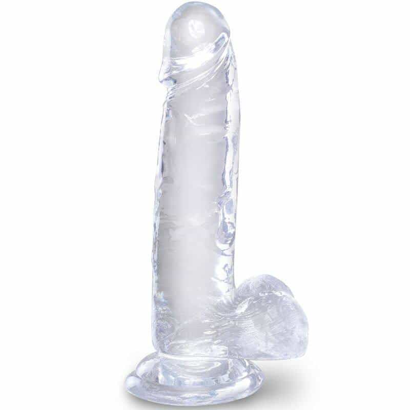 King Cock - PÊNIS RealÍSTICO TRANSPARENTE COM BOLAS 15.2 CM