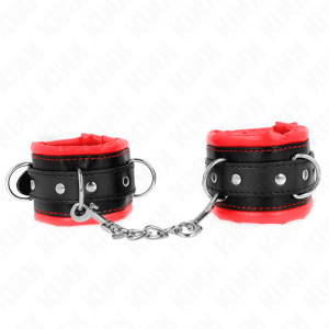 Kink - ADJUSTABLE HEAVY WRIST RESTRAINTS WITH RED FUR 20-30 CM X 6 CM