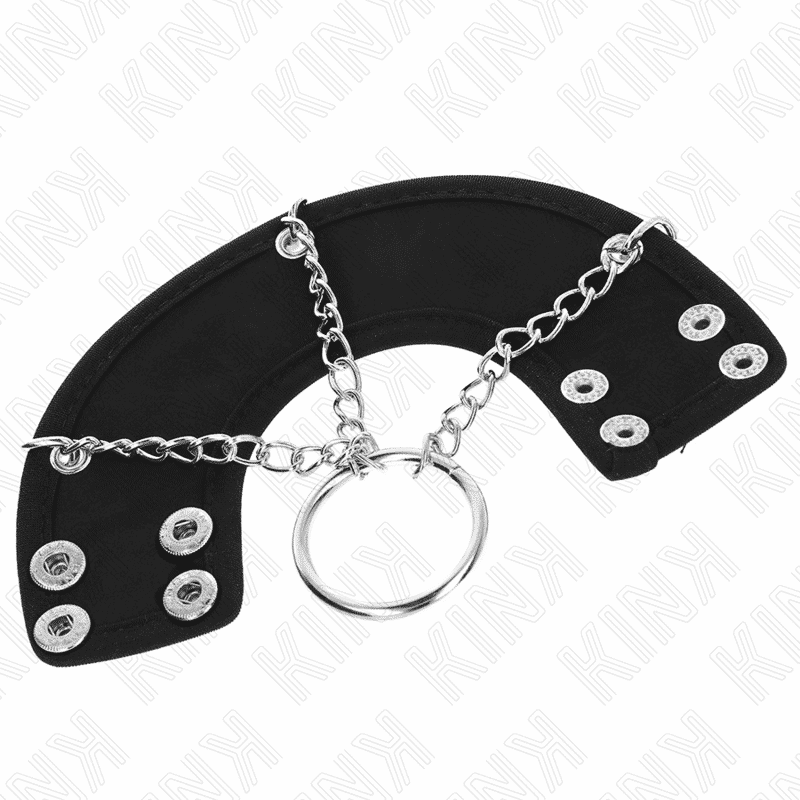 Kink Anel Pênis 4cm em Metal com Corrente e Cinto Kink Anel Pênis 4cm em Metal com Corrente e Cinto