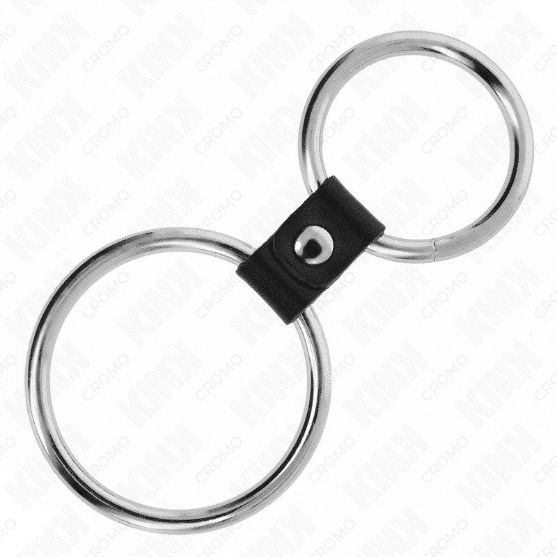 Kink Double Penis Ring with Leather Connector Kink Double Penis Ring with Leather Connector