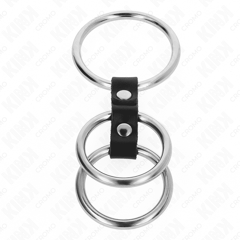 Kink Anel Triplo Metal 3,7-5cm em Couro Kink Anel Triplo Metal 3,7-5cm em Couro