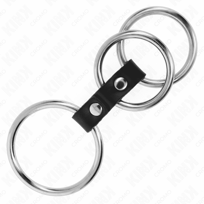 Kink Anel Triplo Metal 3,7-5cm em Couro Kink Anel Triplo Metal 3,7-5cm em Couro