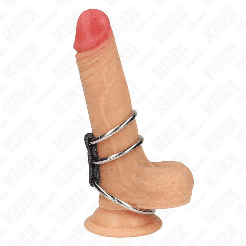 Kink Anel Triplo Metal 3,7-5cm em Couro