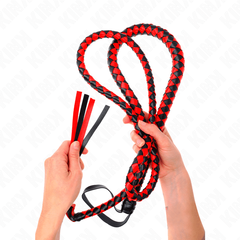 Kink - 210 CM LONG RED SNAKE WHIP for Sensual Play Kink - 210 CM LONG RED SNAKE WHIP for Sensual Play