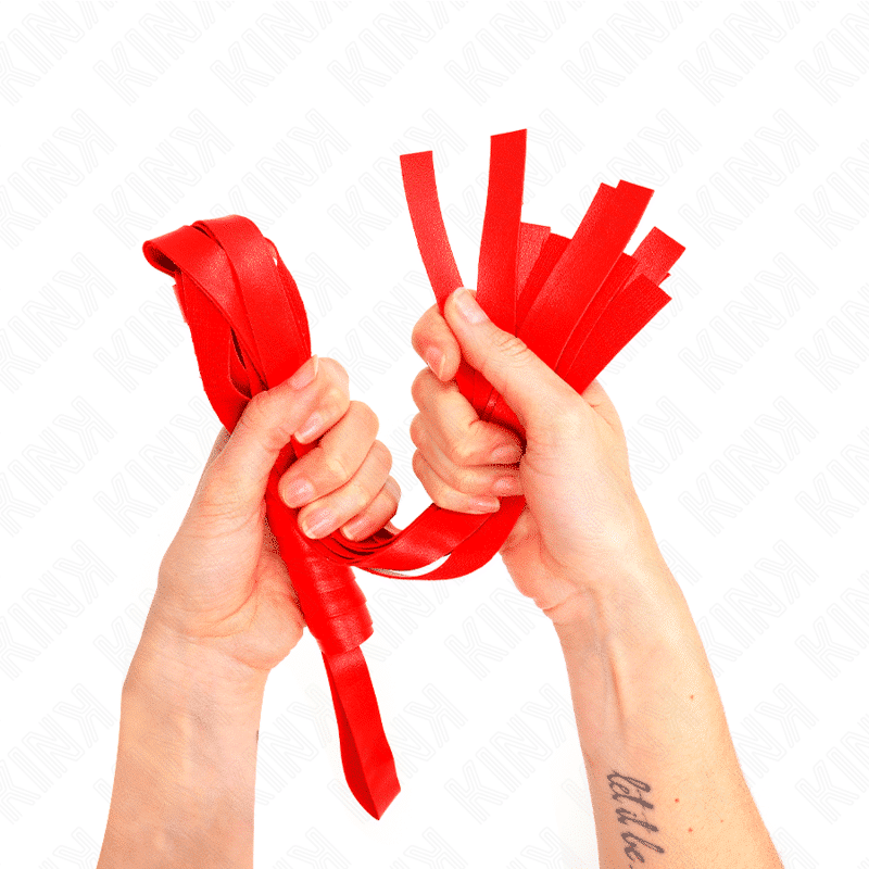 Kink - 48.5 CM RED WIDE TAIL WHIP FOR SENSUAL Play Kink - 48.5 CM RED WIDE TAIL WHIP FOR SENSUAL Play