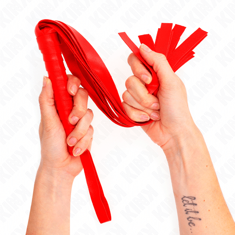 Kink - 48.5 CM RED WIDE TAIL WHIP FOR SENSUAL Play Kink - 48.5 CM RED WIDE TAIL WHIP FOR SENSUAL Play