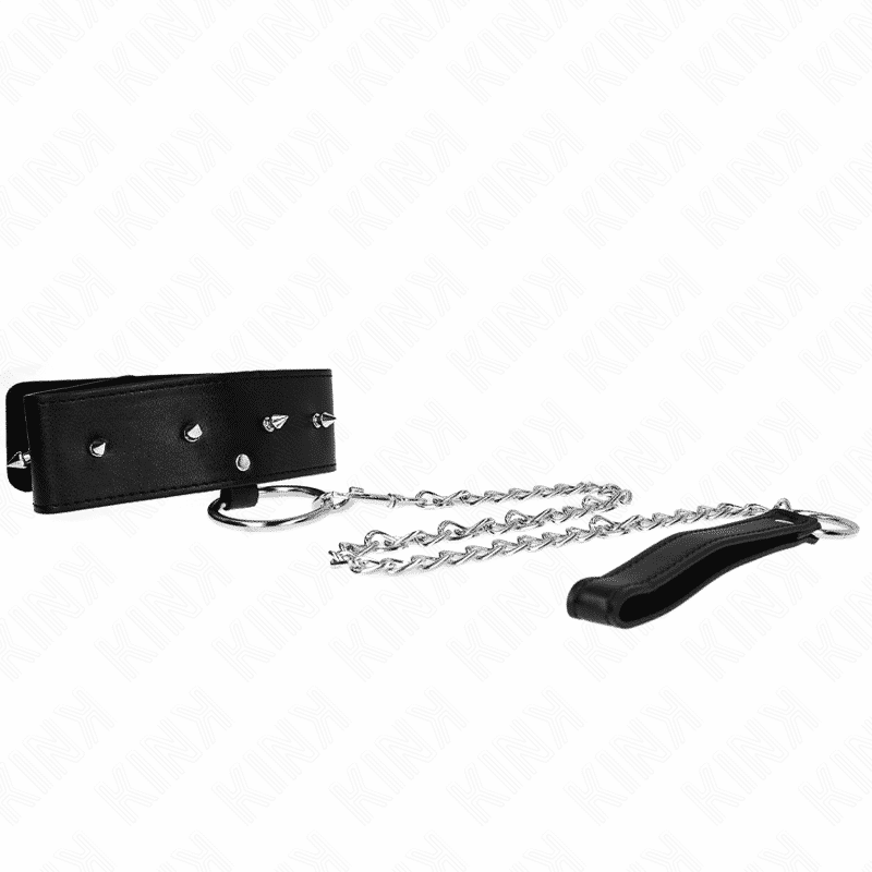 Kink - COLAR AJUSTÁVEL 65 CM COM TRELA E PREGOS PRATA MODELO 2 36-43 CM Kink - COLAR AJUSTÁVEL 65 CM COM TRELA E PREGOS PRATA MODELO 2 36-43 CM