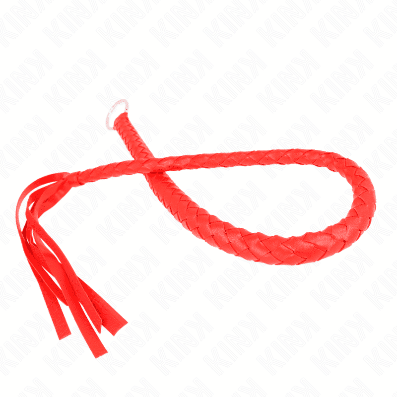 Kink - Chicote de Couro com Anel Vermelho 65cm Kink - Chicote de Couro com Anel Vermelho 65cm
