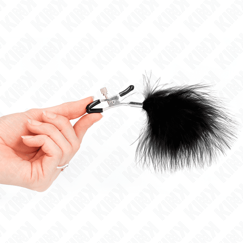 Kink Feather Nipple Clamp 7cm Black Kink Feather Nipple Clamp 7cm Black