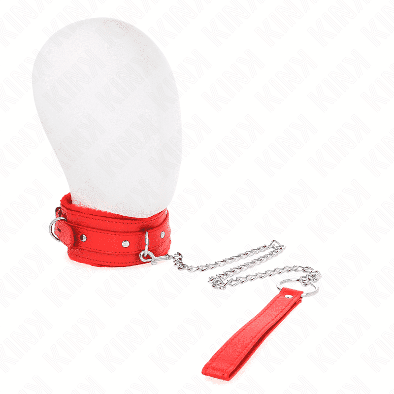 Kink Colar Vermelho 65cm com Trela e Restrições Kink Colar Vermelho 65cm com Trela e Restrições