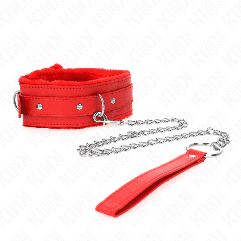 Kink Colar Vermelho 65cm com Trela e Restrições Kink Colar Vermelho 65cm com Trela e Restrições