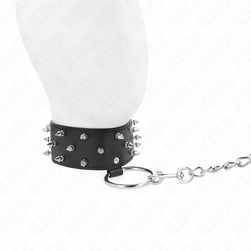 Kink - 65 CM Adjustable Collar with Silver Studs and Leash Model 5 Kink - 65 CM Adjustable Collar with Silver Studs and Leash Model 5