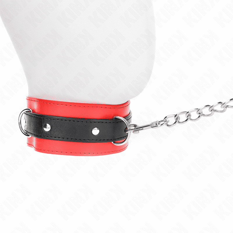 Kink - Coleira de Couro 65cm com Alça Vermelha Kink - Coleira de Couro 65cm com Alça Vermelha