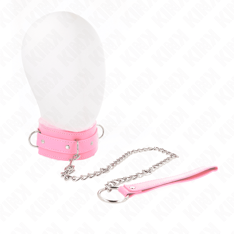 Kink - Coleira rosa ajustável com trela 65cm Kink - Coleira rosa ajustável com trela 65cm