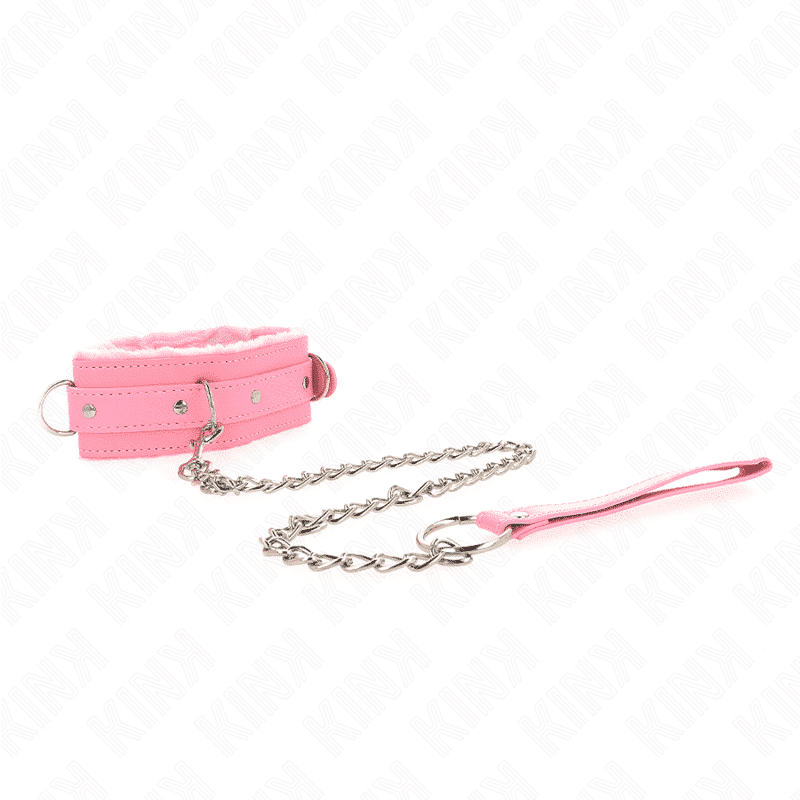 Kink - Coleira rosa ajustável com trela 65cm Kink - Coleira rosa ajustável com trela 65cm