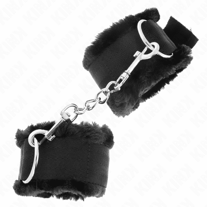 Kink - ADJUSTABLE FUR-LINED WRIST RESTRAINTS IN Black 17-31 CM X 7 CM Kink - ADJUSTABLE FUR-LINED WRIST RESTRAINTS IN Black 17-31 CM X 7 CM
