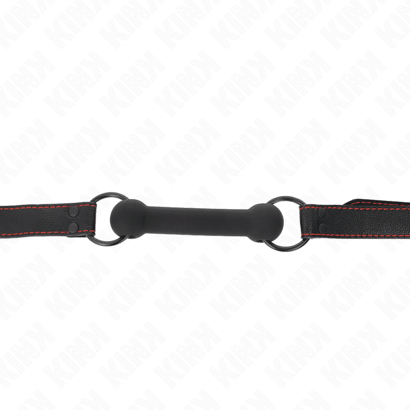 Kink - ADJUSTABLE Black BONE GAG WITH LeatherETTE Strap 41-57 CM Kink - ADJUSTABLE Black BONE GAG WITH LeatherETTE Strap 41-57 CM