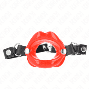 Kink Lip Gag 8cm Red Leather Strap