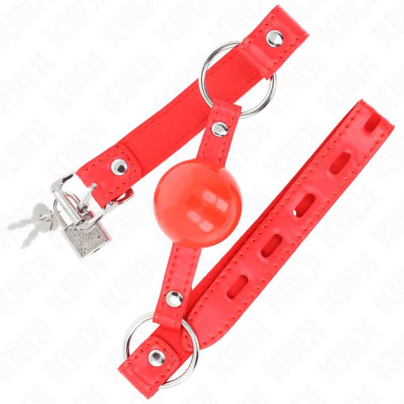 Kink TPE Ball Gag 4cm with Red Lock Kink TPE Ball Gag 4cm with Red Lock