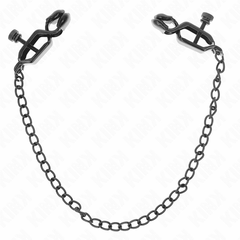 Kink - Black 30 CM NIPPLE CLAMPS WITH FLAT CHAIN
