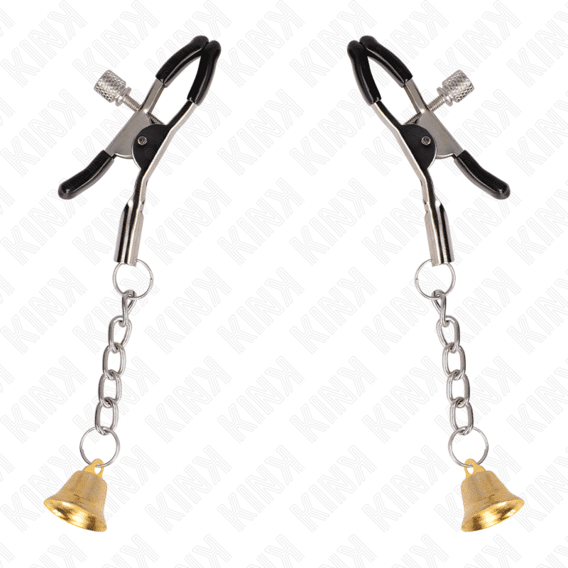 Kink - PINÇAS DE MAMILO COM CAMPANHA DOURADA 6 CM Kink - PINÇAS DE MAMILO COM CAMPANHA DOURADA 6 CM