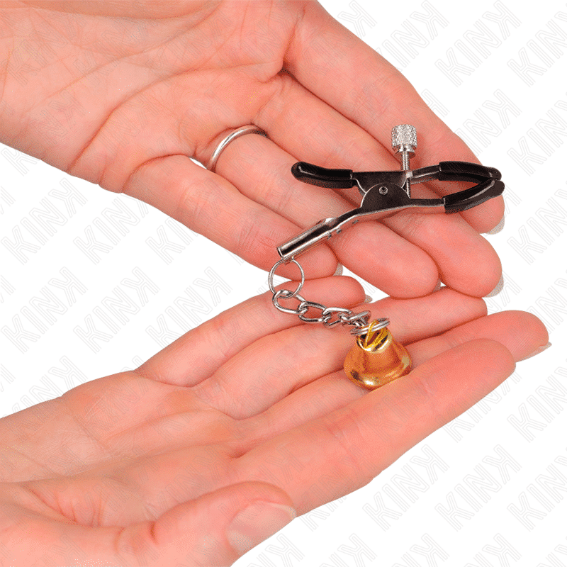 Kink - PINÇAS DE MAMILO COM CAMPANHA DOURADA 6 CM Kink - PINÇAS DE MAMILO COM CAMPANHA DOURADA 6 CM