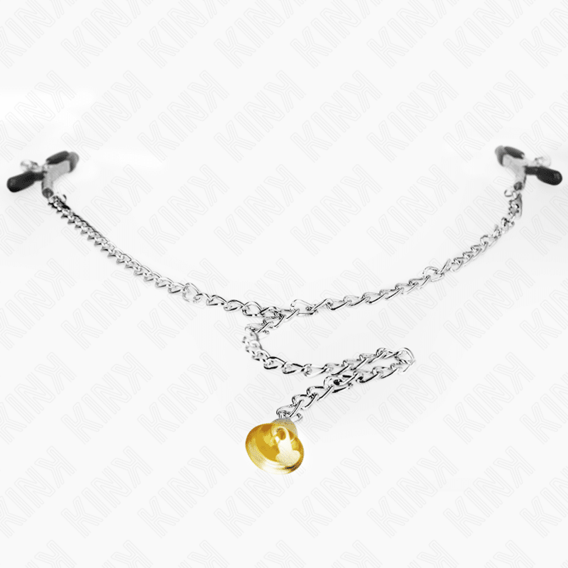 Kink - PINÇAS DE MAMILO COM PINGENTE DE CHIFRE E CORRENTE 30 CM Kink - PINÇAS DE MAMILO COM PINGENTE DE CHIFRE E CORRENTE 30 CM