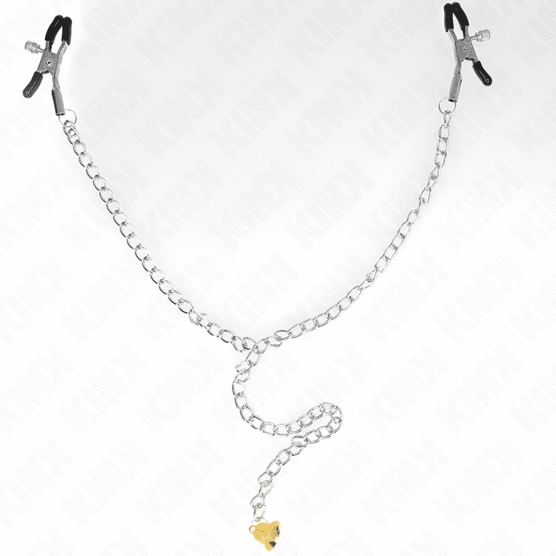Kink - PINÇAS DE MAMILO COM PINGENTE DE CHIFRE E CORRENTE 30 CM Kink - PINÇAS DE MAMILO COM PINGENTE DE CHIFRE E CORRENTE 30 CM