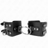 Kink - ADJUSTABLE Black WRIST RESTRAINTS WITH RING AND STUDS 17-22 CM